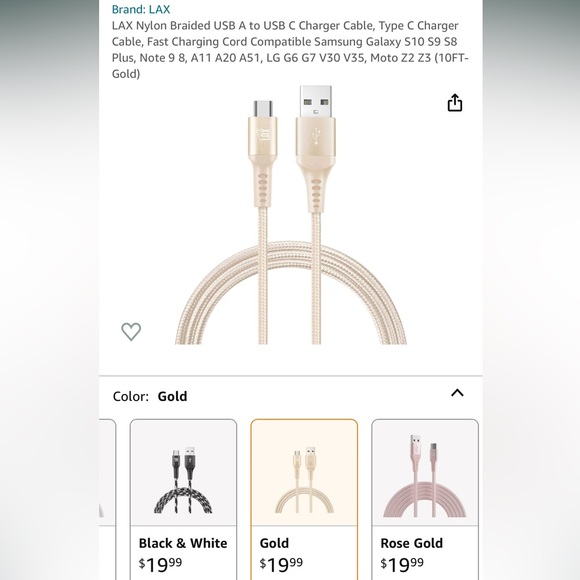 LAX USB Type-C 10ft Charging Cable. NIB. - Picture 3 of 3